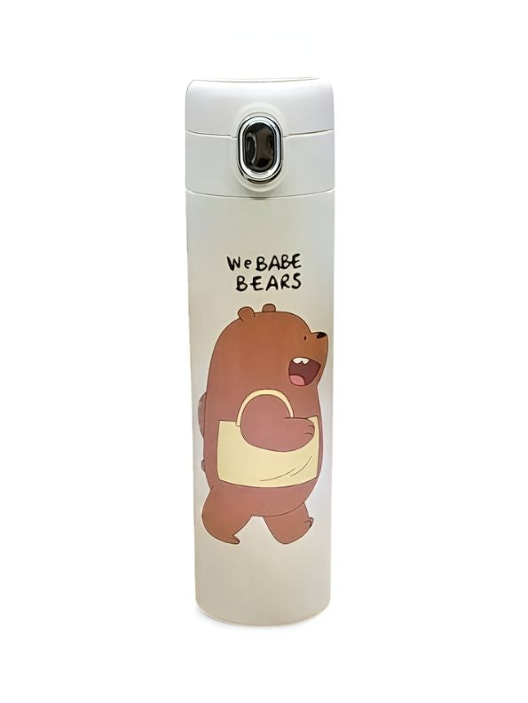 Zoopy – Cute Print Kids Water Bottle 500ml Stainless Steel with Push Button Lid | Leak-Proof & BPA-Free NOV7104.