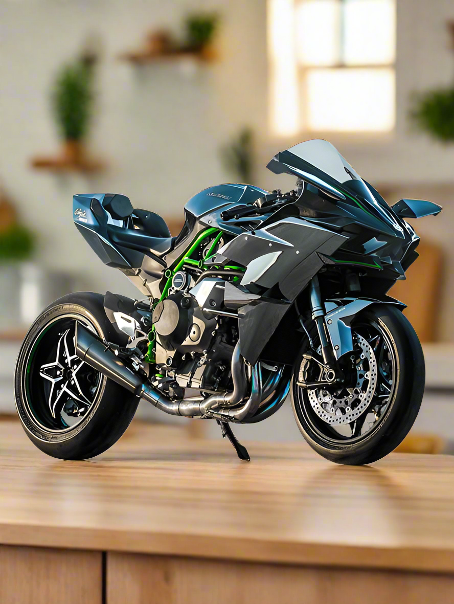 Kawasaki Ninja H2R Diecast Bike Green Scale 1 9 Toyloft