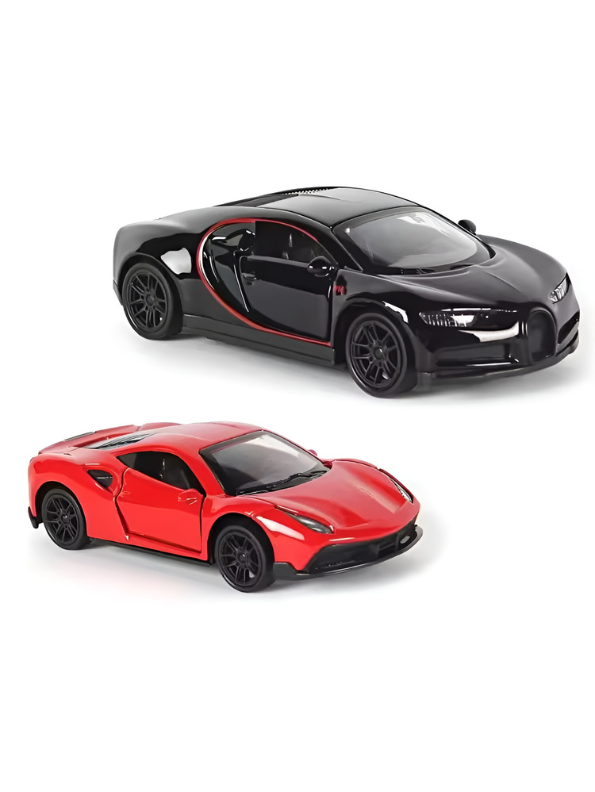 Die-Cast Supercar Collection – Bugatti Chiron & Lamborghini Centenario Model Cars with Openable Doors & Pull-Back Action | 1:36 Scale Premium Metal Die-Cast Toy Vehicles LMI12858