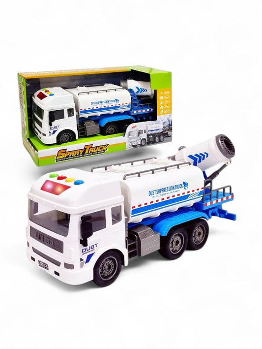 FunBlast City Cleaner Spray Tanker Truck Toy for Kids – Water Spraying Friction-Powered Toy Truck with Lights & Sounds LMI13475