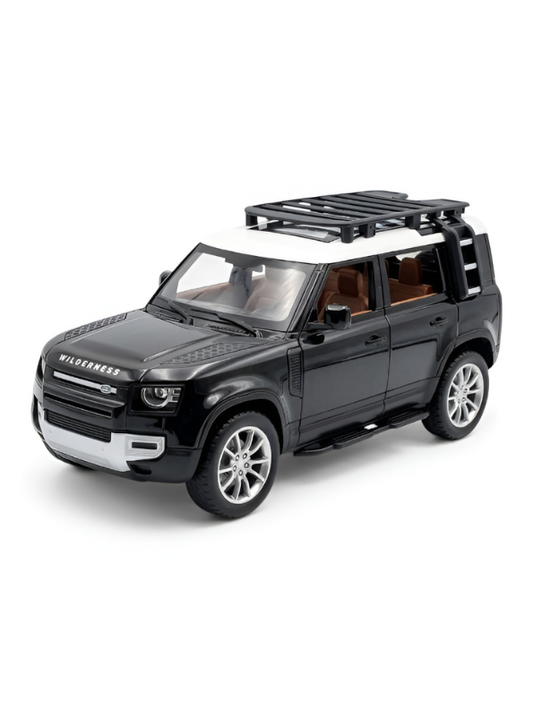 Land Rover Defender 1:22 Scale Die-Cast Toy Car – Opening Doors, Hood & Trunk, Metal Model SUV.