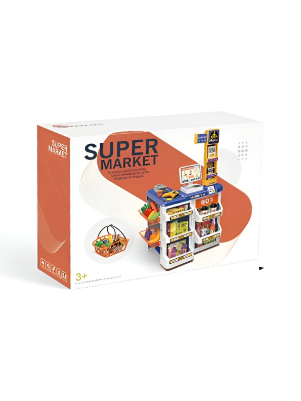 Electronic Cash Register & Supermarket Stand Toy for Kids 3+ | Interactive Pretend Play Set with Scanner NX12788