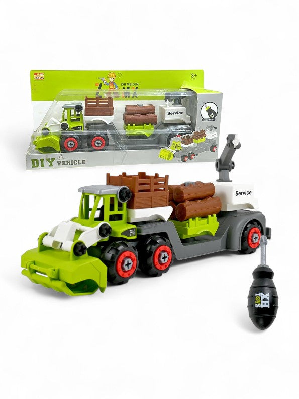 DIY Take-Apart Logging Truck Toy Set with Screwdriver & Crane | Build & Play Construction Vehicle | Educational STEM Toy for 3+ TV1571