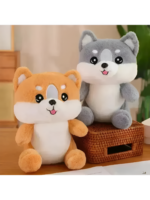 Grey - Fluffy Shiba Inu Puppy Plush - Huggable & Super Soft Toy Dog Stuffed Animal for Kids & Adults LMI12510