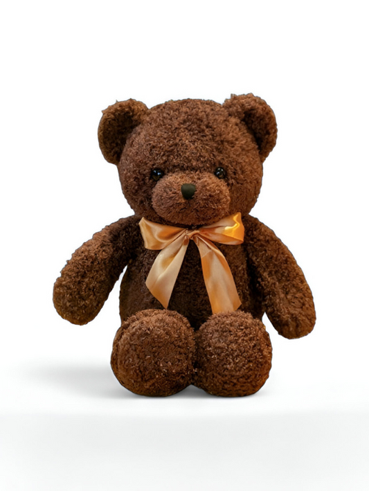 Brown Fluffy Teddy Bear with Bow - 8 Inch Soft Toy Gift LMI11371