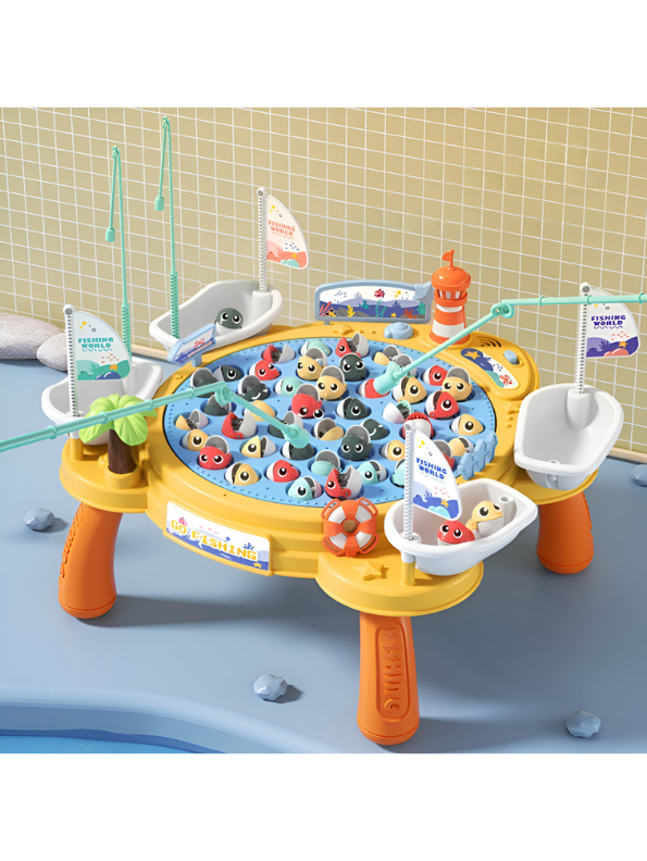 Electric Fishing Game Table with Legs, Rotating Board & Music for Kids Ages 3+ NX15668