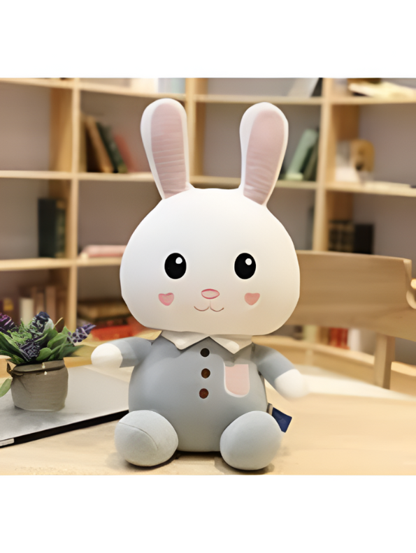 Grey - Fluffy Bunny Plush Toy for Kids | Adorable Soft Toy Cuddly Stuffed Rabbit LMI9548
