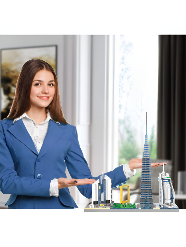 Dubai Skyline Architecture Micro Building Blocks – 2,545 Pieces Cityscape Model Toy (LEGO-Compatible) TV5884