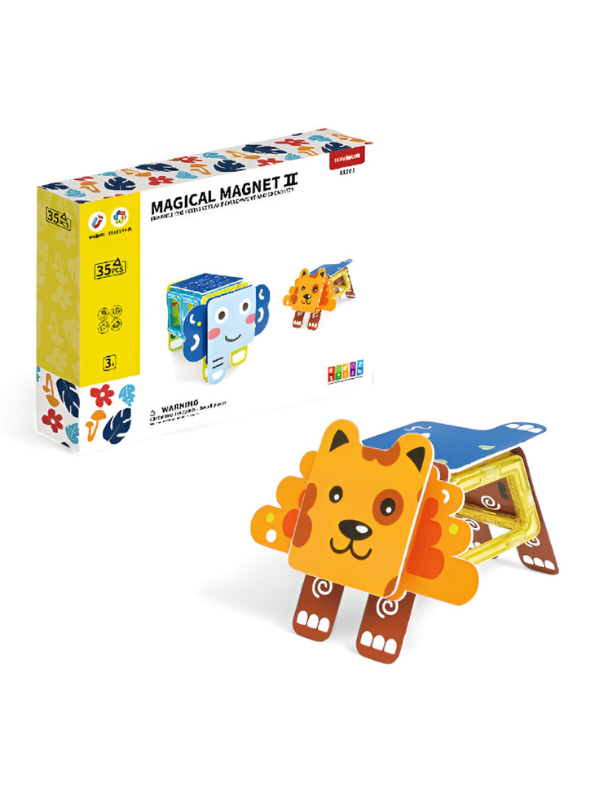 Magical Magnet II Building Block Set - 35 PCS STEM Animal Shapes LEGO Set - Educational Toy for Toddlers 3+ TV4072
