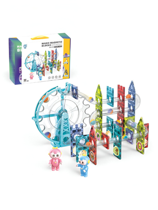 Magic Magnetic Blocks Marble Run Building Block Set - 109 PCS Ferris Wheel & MUSIC TOY LEGO Set - STEM Educational Toy TV1137