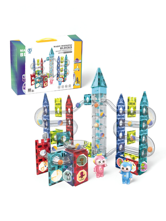 Magnetic Blocks Marble Run Building Block Set - 156 PCS MUSIC TOY LEGO Set - STEM Educational Ball Track for Kids  TV1139