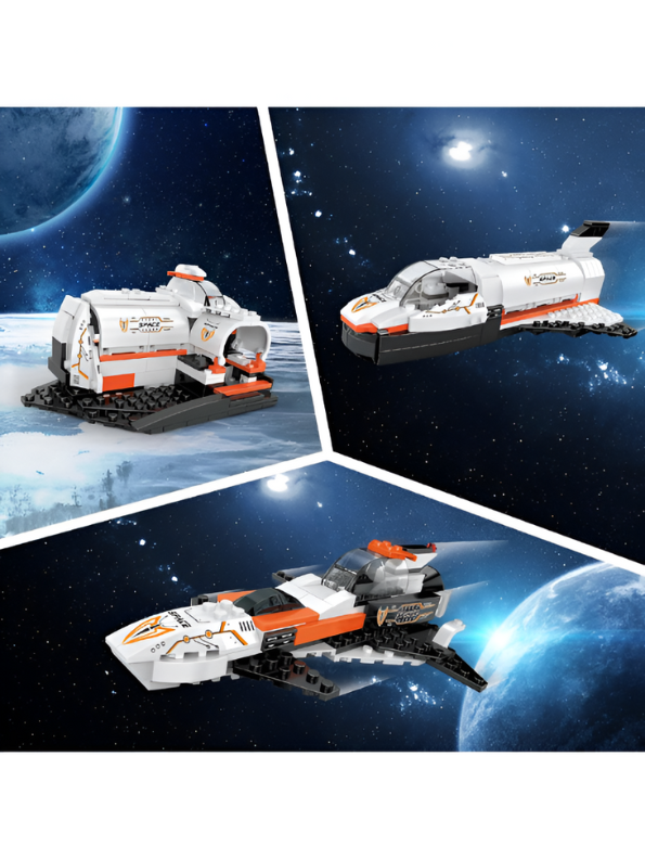Space Shuttle Building Block Set - 3-in-1 Spaceship, Fighter, and Lander LEGO Set - 168 PCS STEM Toy for Future Astronauts TV847