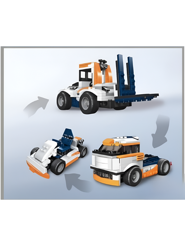 Forklift Truck Building Block Set - 222+ PCS MULTIFICENCE LEGO Set - Construction Vehicle Toy for Ages 6+ TV5053
