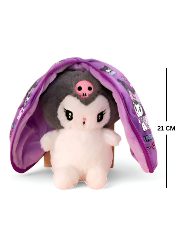 Kawaii Kuromi Bunny Plush - Purple Stuffed Soft Plush Toy with Skull For Kids LMI15153