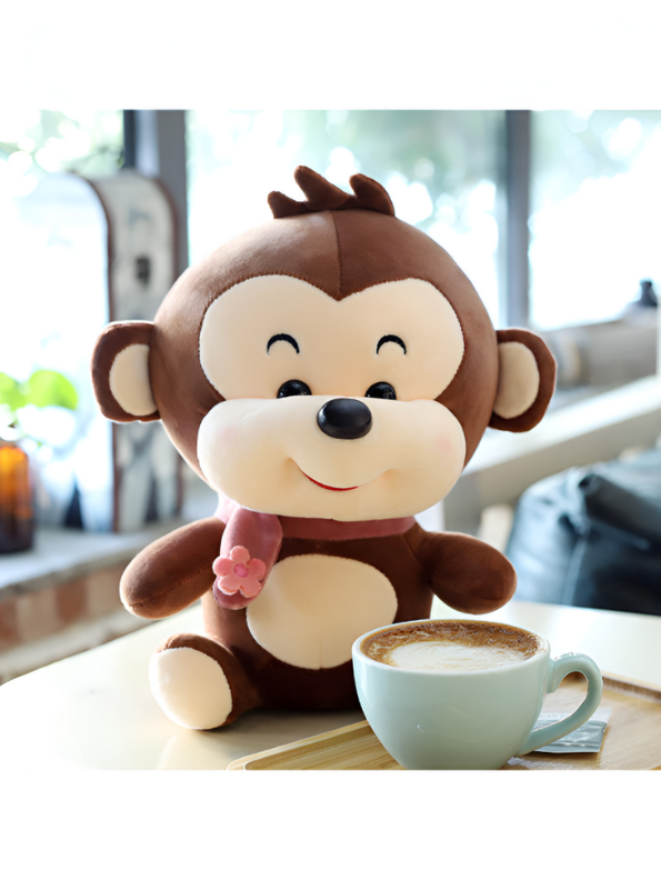 Happy Brown Monkey Plush Toy | Cuddly Stuffed Animal Soft Toy For Kids LMI14144