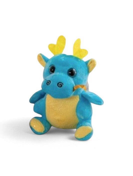 Cute Blue Dragon Plush Toy with Antlers & Blue Eyes, Soft Stuffed Animal for Kids LMI11921