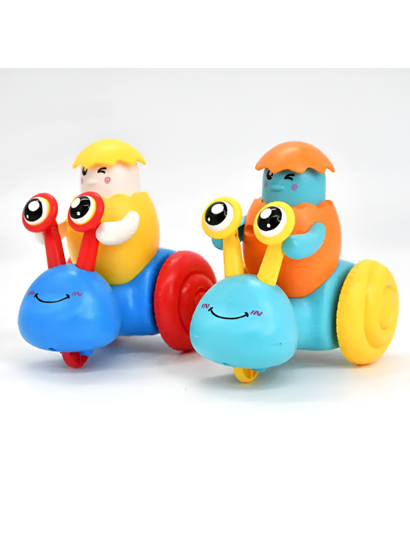 Blue - Push and Go Snail Toy with Winking Egg Rider | Rolling Baby & Toddler Motor Skills Toy LMI12712