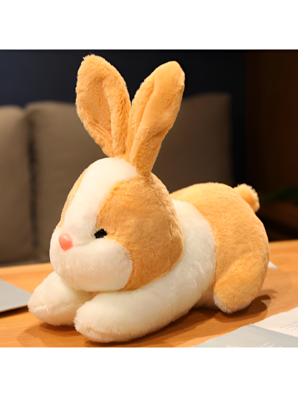 Cute Yellow and White Bunny Stuffed Animal - Cuddly 8" Rabbit Soft Plush Toy for Kids LMI11102