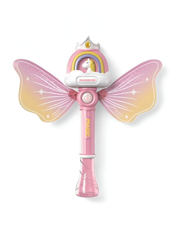 Angel Light Up Bubble Wand Toy for Kids | Flashing LED, Pink Fairy Wings & Music | Great Gift or Party Supply NX15767