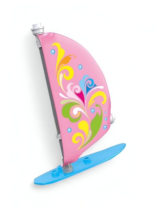 Beach Music Festival Building Block Set - 297 PCS Bon Voyage LEGO Set - Summer Concert Stage & Water Sports Toy TV5634