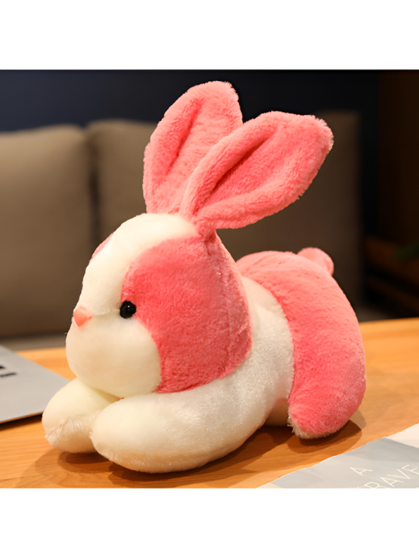Cute Pink and White Bunny Stuffed Animal - Cuddly 8" Rabbit Soft Plush Toy for Kids LMI11102