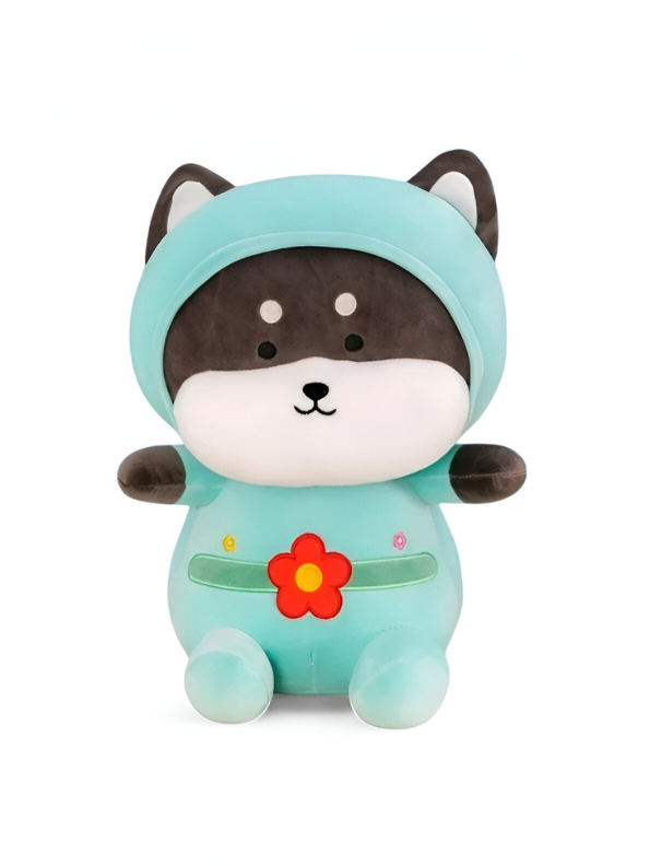 Cute Shiba Inu Dog Plush Toy in Frog Costume | Kawaii Stuffed Animal Soft Toy LMI14146