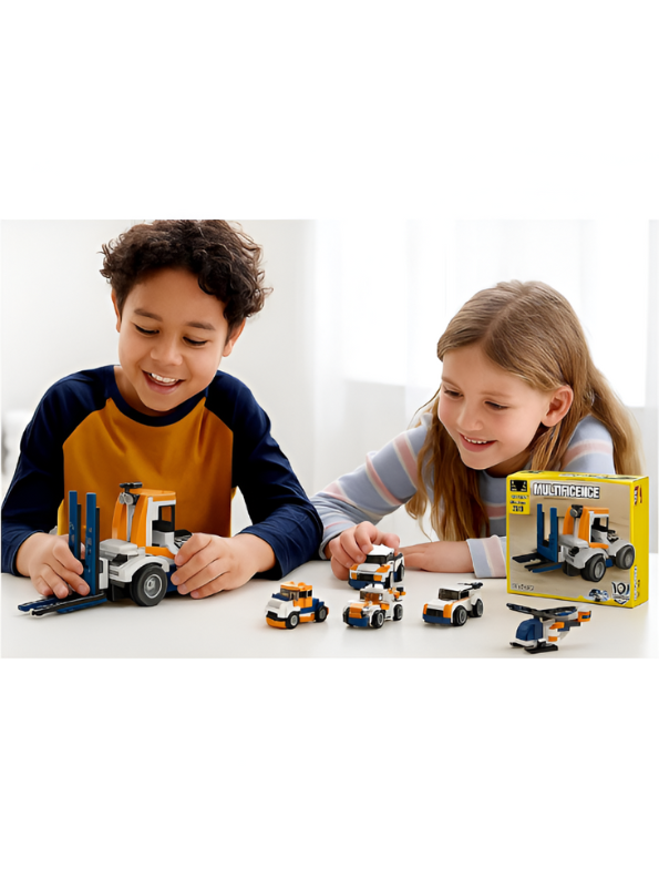Forklift Truck Building Block Set - 222+ PCS MULTIFICENCE LEGO Set - Construction Vehicle Toy for Ages 6+ TV5053