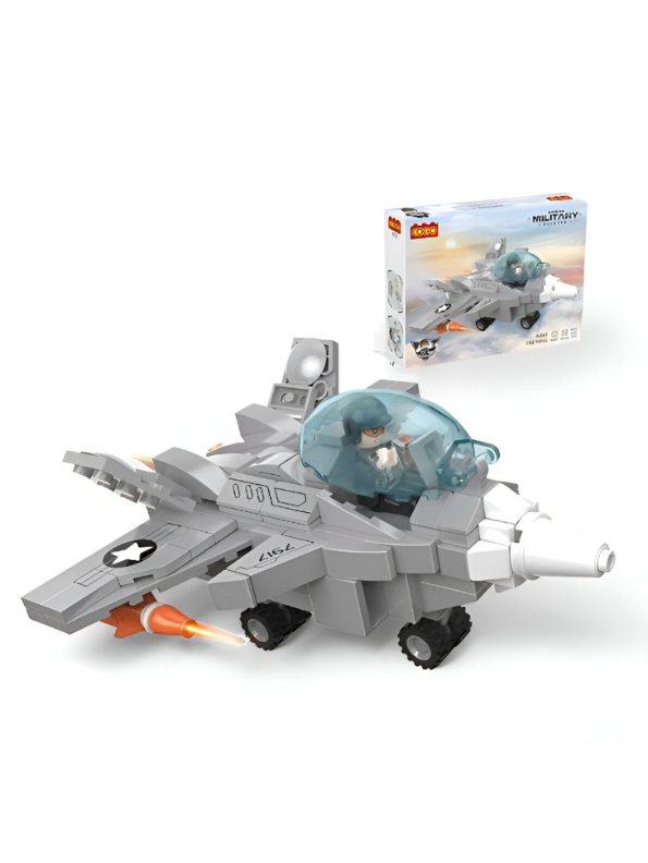COGO Fire Fang Series 7917 – Aerial Military Fighter Jet Building Blocks Toy (265 Pieces) with Soldier Pilot Model, Suitable for Kids 6+ TV5835