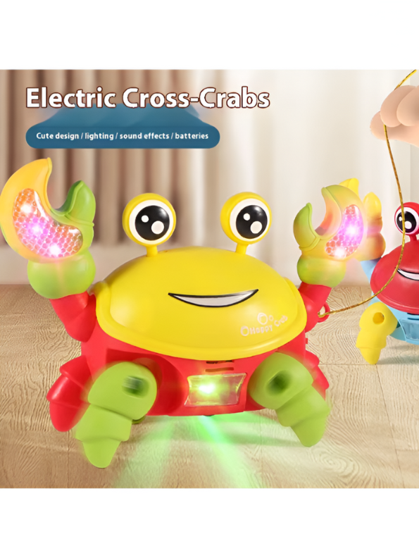 Yellow Musical Light-Up Crawling Crab Toy for Babies | Interactive Tummy Time & Developmental Toy – LMI14940