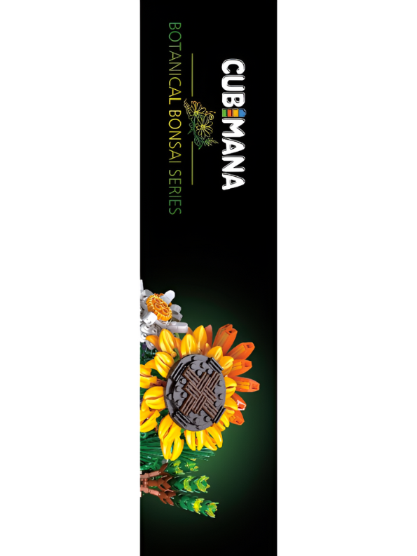 Sunflower Botanical Display Building Block Set - 924 PCS IVY BONSAI Flower Pot LEGO Set - Adult Home Decor & Gift TV5668