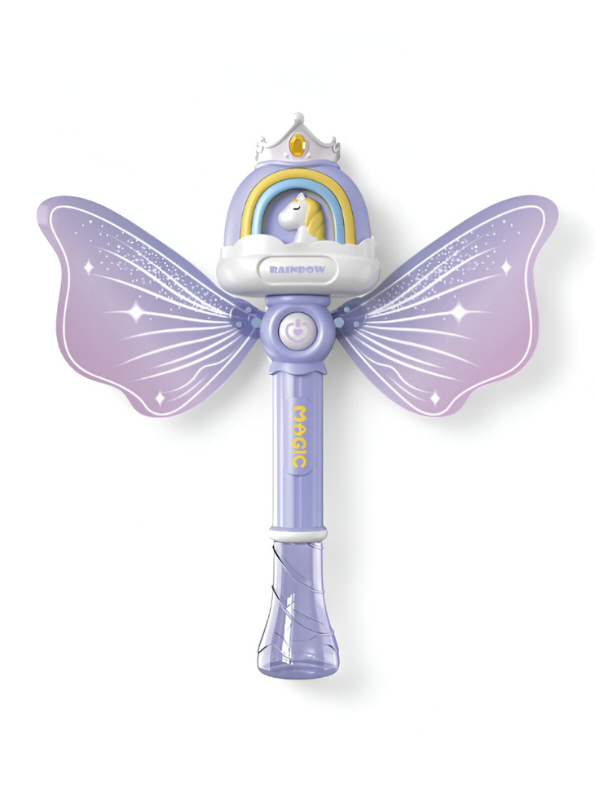 Angel Light Up Bubble Wand Toy for Kids | Flashing LED, lavender Fairy Wings & Music | Great Gift or Party Supply NX15767