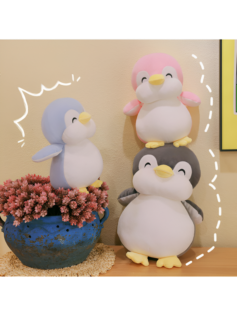 Blue - Happy Waddle Penguin Soft Toy - 7 Inch Plushie for Kids & Adults LMI11604