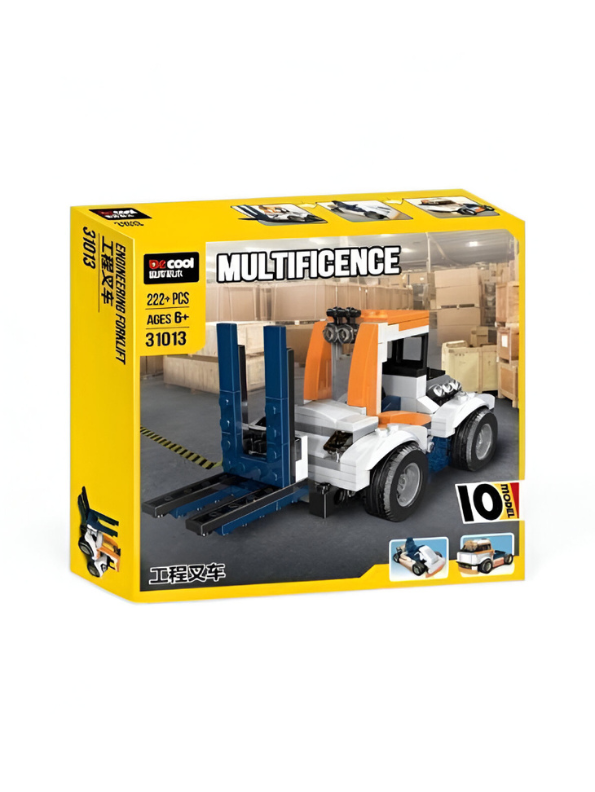 Forklift Truck Building Block Set - 222+ PCS MULTIFICENCE LEGO Set - Construction Vehicle Toy for Ages 6+ TV5053