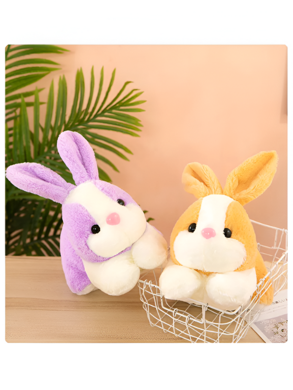 Cute Purple and White Bunny Stuffed Animal - Cuddly 8" Rabbit Soft Plush Toy for Kids LMI11102