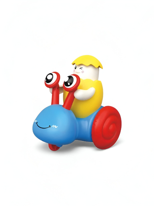 Blue - Push and Go Snail Toy with Winking Egg Rider | Rolling Baby & Toddler Motor Skills Toy LMI12712