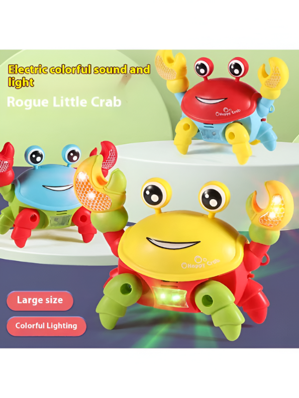 Yellow Musical Light-Up Crawling Crab Toy for Babies | Interactive Tummy Time & Developmental Toy – LMI14940