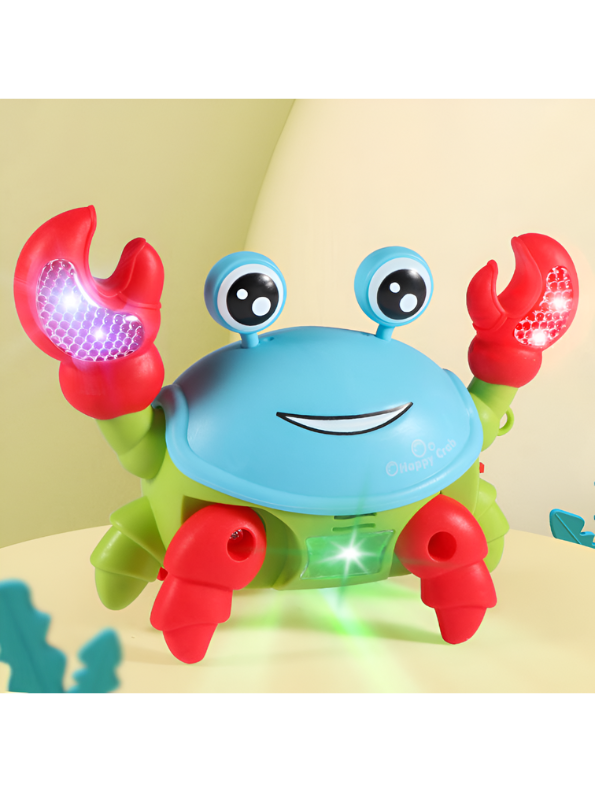 Yellow Musical Light-Up Crawling Crab Toy for Babies | Interactive Tummy Time & Developmental Toy – LMI14940