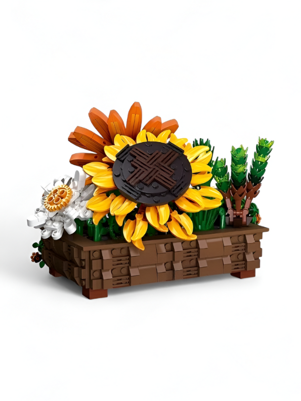 Sunflower Botanical Display Building Block Set - 924 PCS IVY BONSAI Flower Pot LEGO Set - Adult Home Decor & Gift TV5668