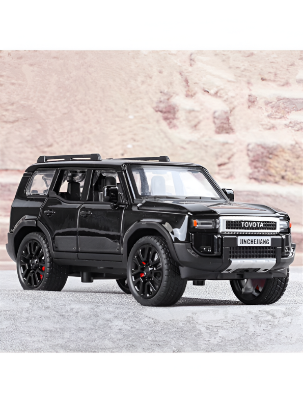 Black Toyota Land Cruiser Prado Diecast Metal SUV Model | Pullback with Sound & Light Scale 1:32 TV5799