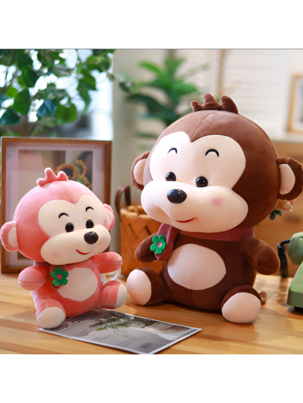 Happy Brown Monkey Plush Toy | Cuddly Stuffed Animal Soft Toy For Kids LMI14144