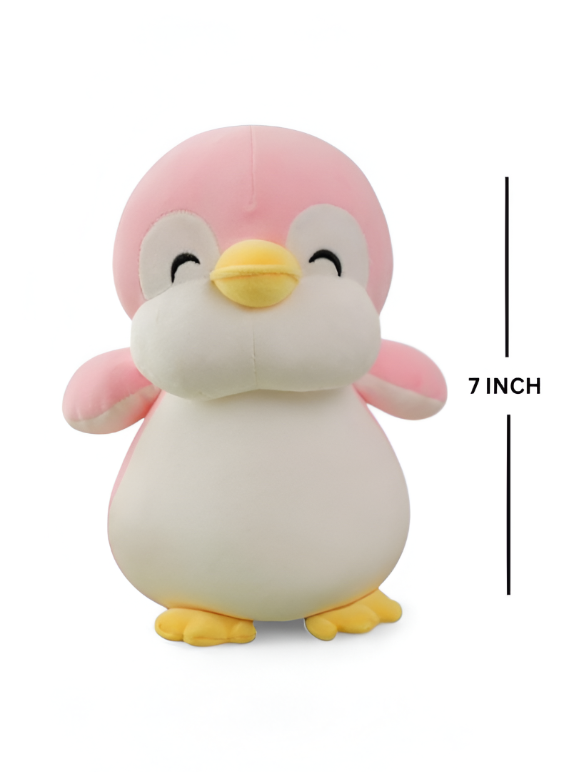 Pink - Happy Waddle Penguin Soft Toy - 7 Inch Plushie for Kids & Adults LMI11604