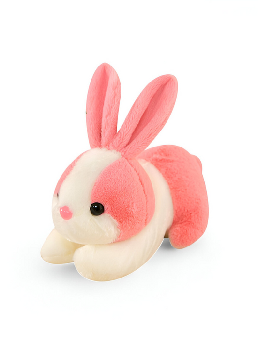 Cute Pink and White Bunny Stuffed Animal - Cuddly 8" Rabbit Soft Plush Toy for Kids LMI11102