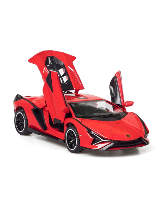 Red - Lamborghini Sián FKP 37 (1:32 Scale) Diecast Toy Car - Pull Back, Open Doors, Lights & Engine Sound LMI15675