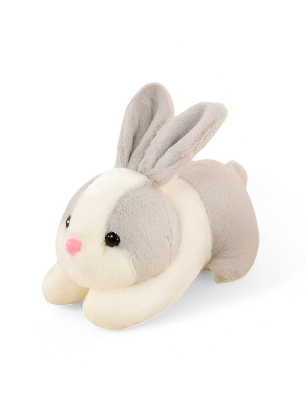 Cute Grey and White Bunny Stuffed Animal - Cuddly 8" Rabbit Soft Plush Toy for Kids LMI11102