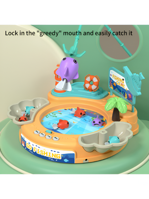 Electric Rotating Fishing Game Toy Set for Kids 3+ - Educational Music Fishing Hero NX15669