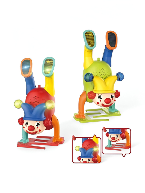 Musical Upside Down Clown Toy for Kids with Handstand Action and Flashing Lights LMI11203