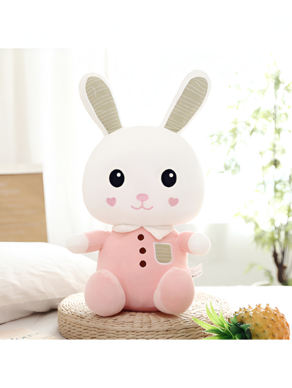 Pink - Fluffy Bunny Plush Toy for Kids | Adorable Soft Toy Cuddly Stuffed Rabbit LMI9548
