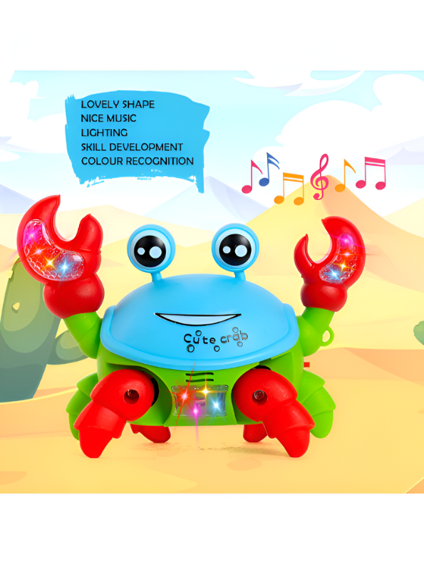 Musical Light-Up Crawling Crab Toy for Babies | Interactive Tummy Time & Developmental Toy – LMI14940