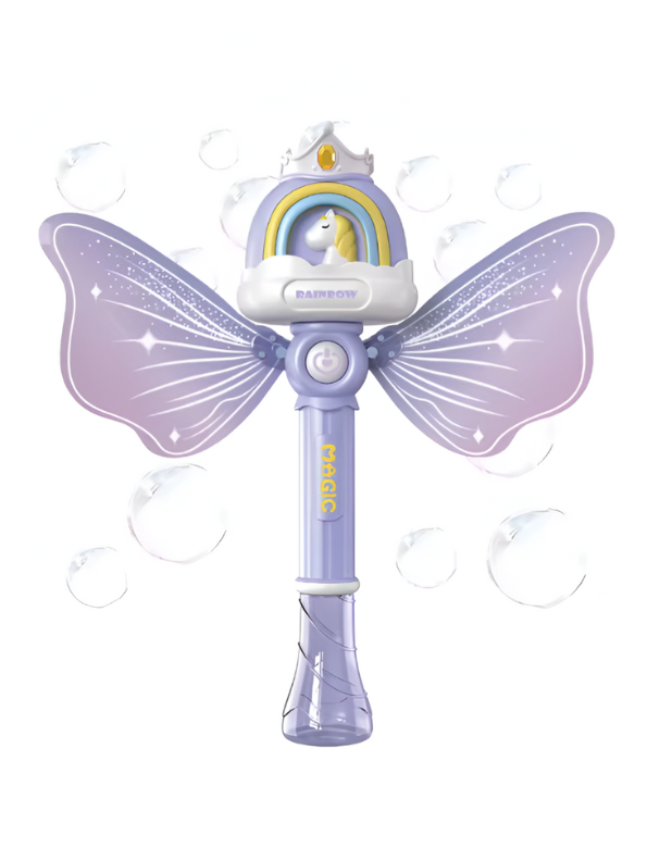 Angel Light Up Bubble Wand Toy for Kids | Flashing LED, lavender Fairy Wings & Music | Great Gift or Party Supply NX15767