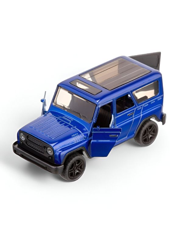 Blue - YA3 Hunter – Metal Die-Cast Jeep Pull-Back Car for Kids & Collectors | Russian Military-Style Off-Road Model Vehicle Scale 1:36 LMI15191.
